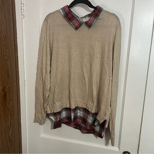 J Crew Faux Layered Sweater - 1X